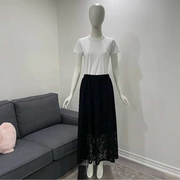 NWT KAFFE KAnomi Lace Skirt Size Medium (Danish 38) Elastic Waist Half Lining - Picture 10 of 15